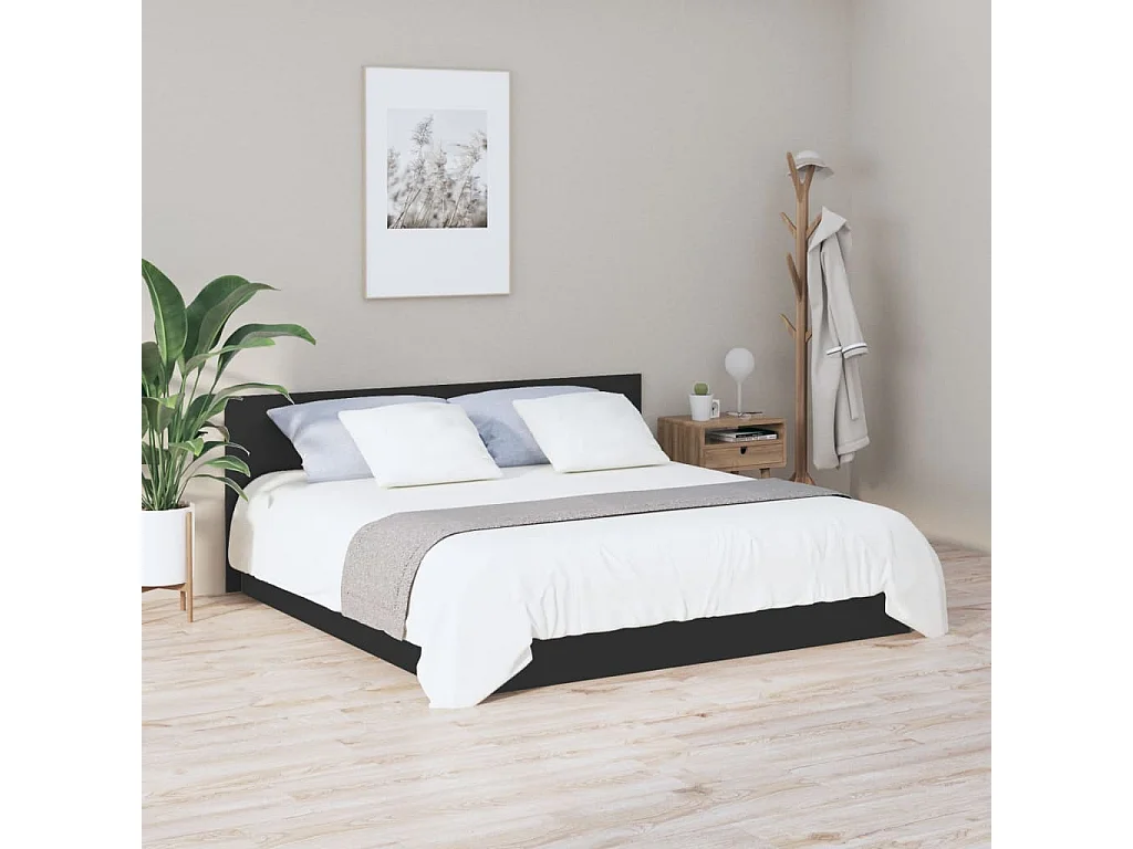 Kopfteil für Bett | Bett-Kopfteil Schwarz 200x1,5x80 cm Holzwerkstoff -MN966583