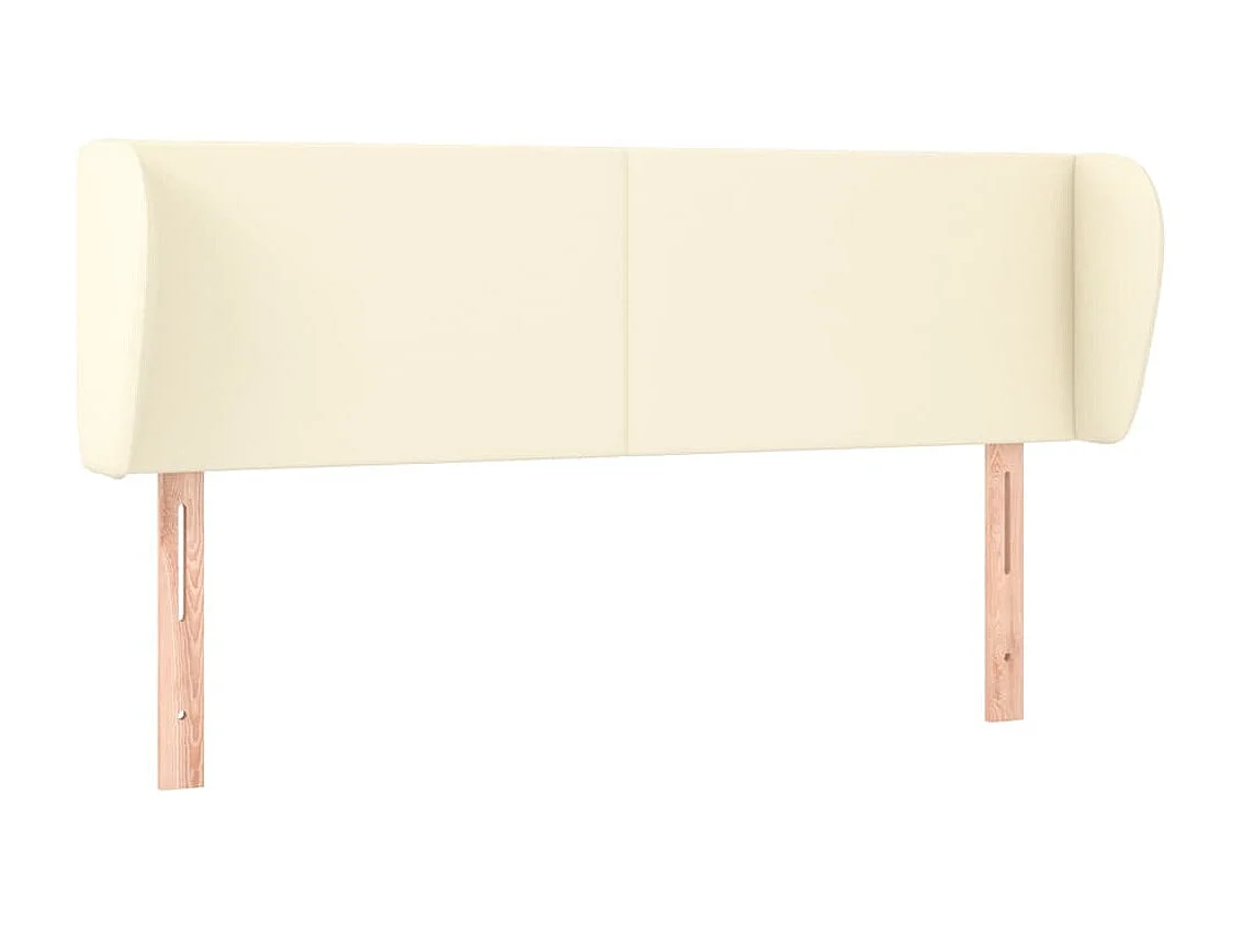Kopfteil für Bett | Bett-Kopfteil mit Ohren Creme 147x23x78/88 cm Kunstleder -MN201950