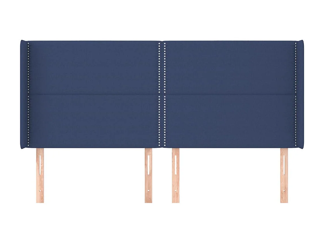 Kopfteil für Bett | Bett-Kopfteil mit Ohren Blau 183x16x118/128 cm Stoff -MN667505