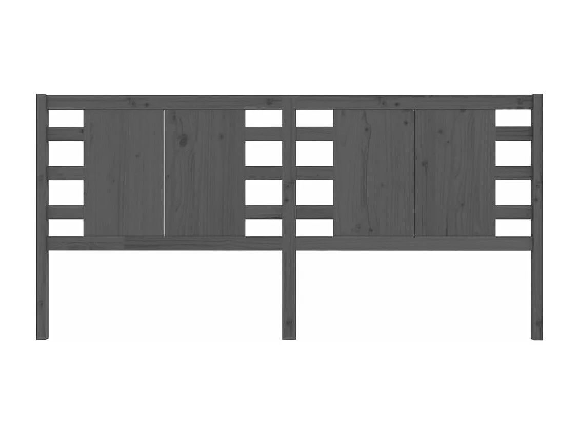 Kopfteil für Bett | Bett-Kopfteil Grau 126x4x100 cm Massivholz Kiefer -MN893216