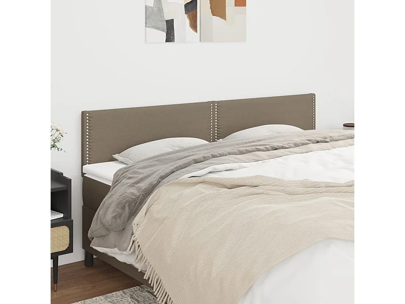 2er Kopfteil für Bett | Bett-Kopfteile Taupe 100x5x78/88 cm Stoff -MN881952