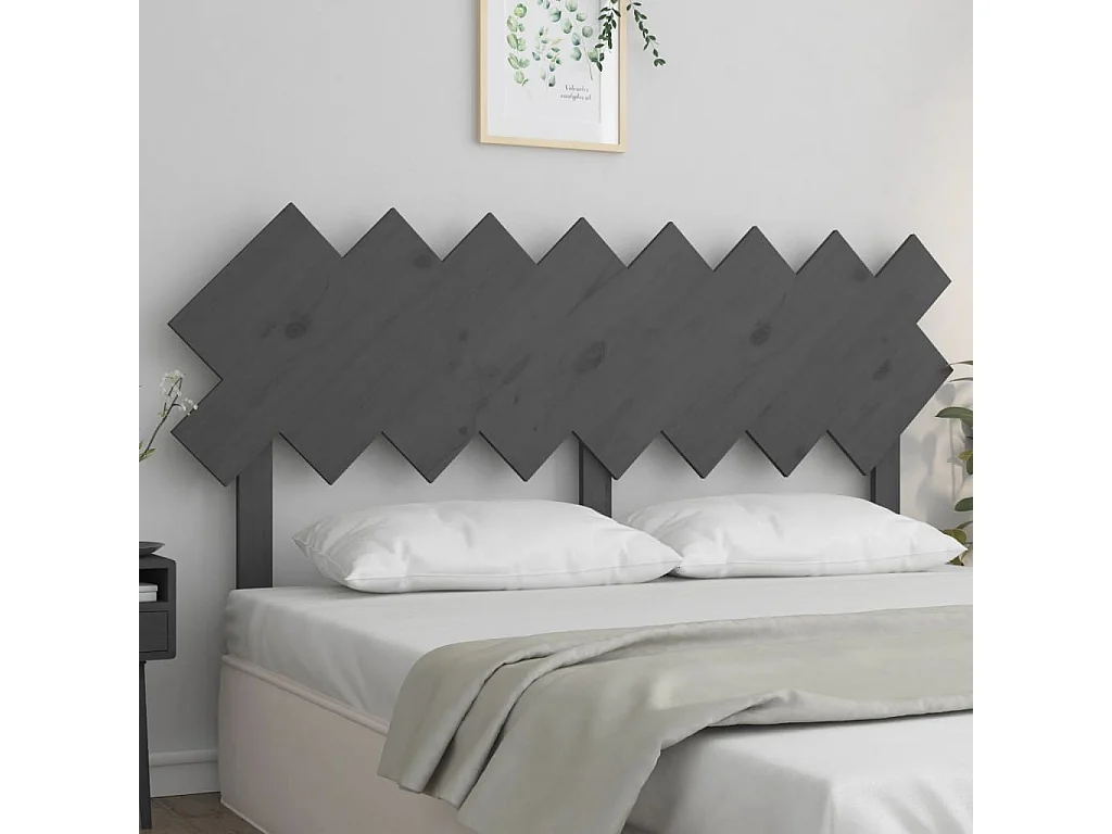 Kopfteil für Bett - Bett-Kopfteil Grau 159,5x3x80,5 cm Massivholz Kiefer -MN350074