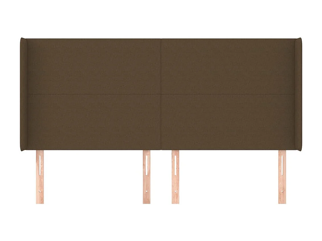 Kopfteil für Bett | Bett-Kopfteil mit Ohren Dunkelbraun 163x16x118/128 cm Stoff -MN934266