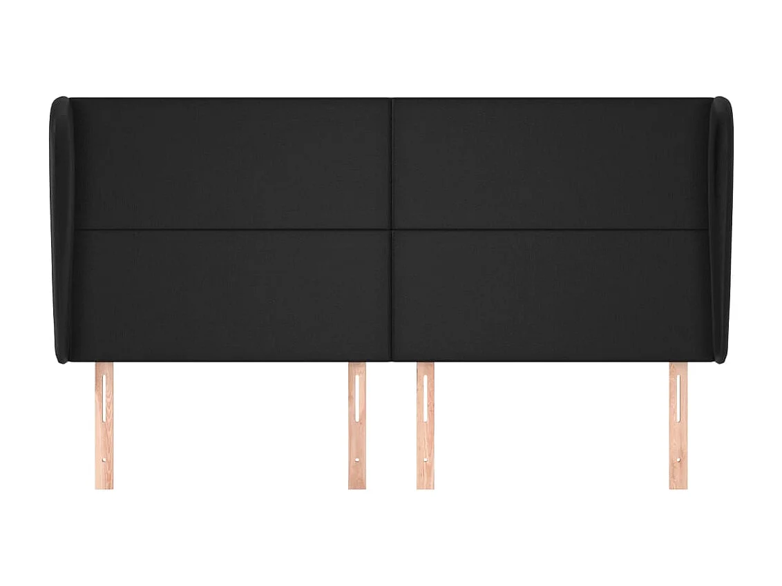 Kopfteil für Bett | Bett-Kopfteil mit Ohren Schwarz 163x23x118/128 cm Kunstleder -MN762913