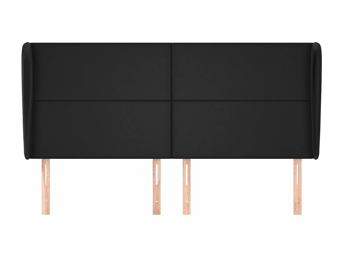 Kopfteil für Bett | Bett-Kopfteil mit Ohren Schwarz 163x23x118/128 cm Kunstleder -MN762913