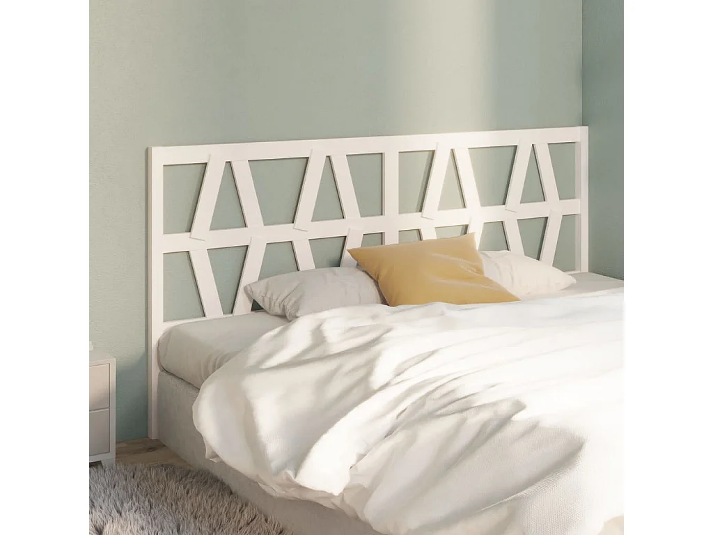 Kopfteil für Bett | Bett-Kopfteil Weiß 206x4x100 cm Massivholz Kiefer -MN537767