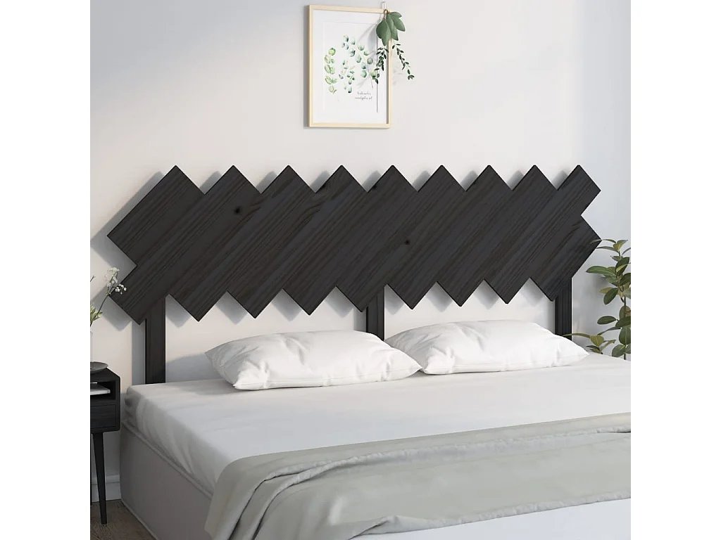 Kopfteil für Bett - Bett-Kopfteil Schwarz 178x3x80,5 cm Massivholz Kiefer -MN605408