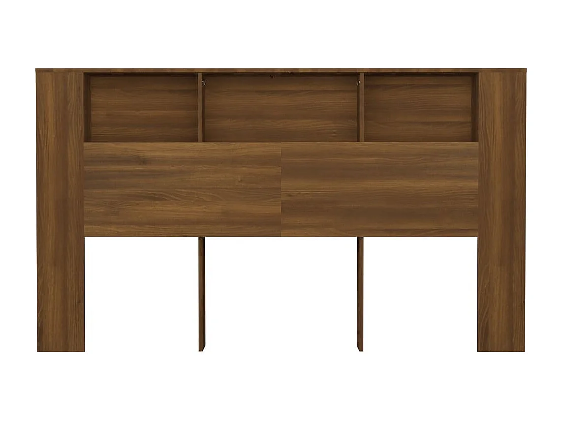 Kopfteil für Bett | Bett-Kopfteil mit Ablagen Braun Eichen-Optik 180x18,5x104,5 cm -MN570418