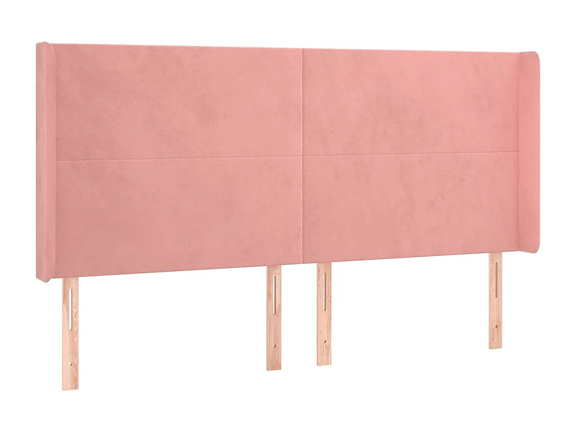 Kopfteil für Bett | Bett-Kopfteil mit Ohren Rosa 203x16x118/128 cm Samt -MN564759