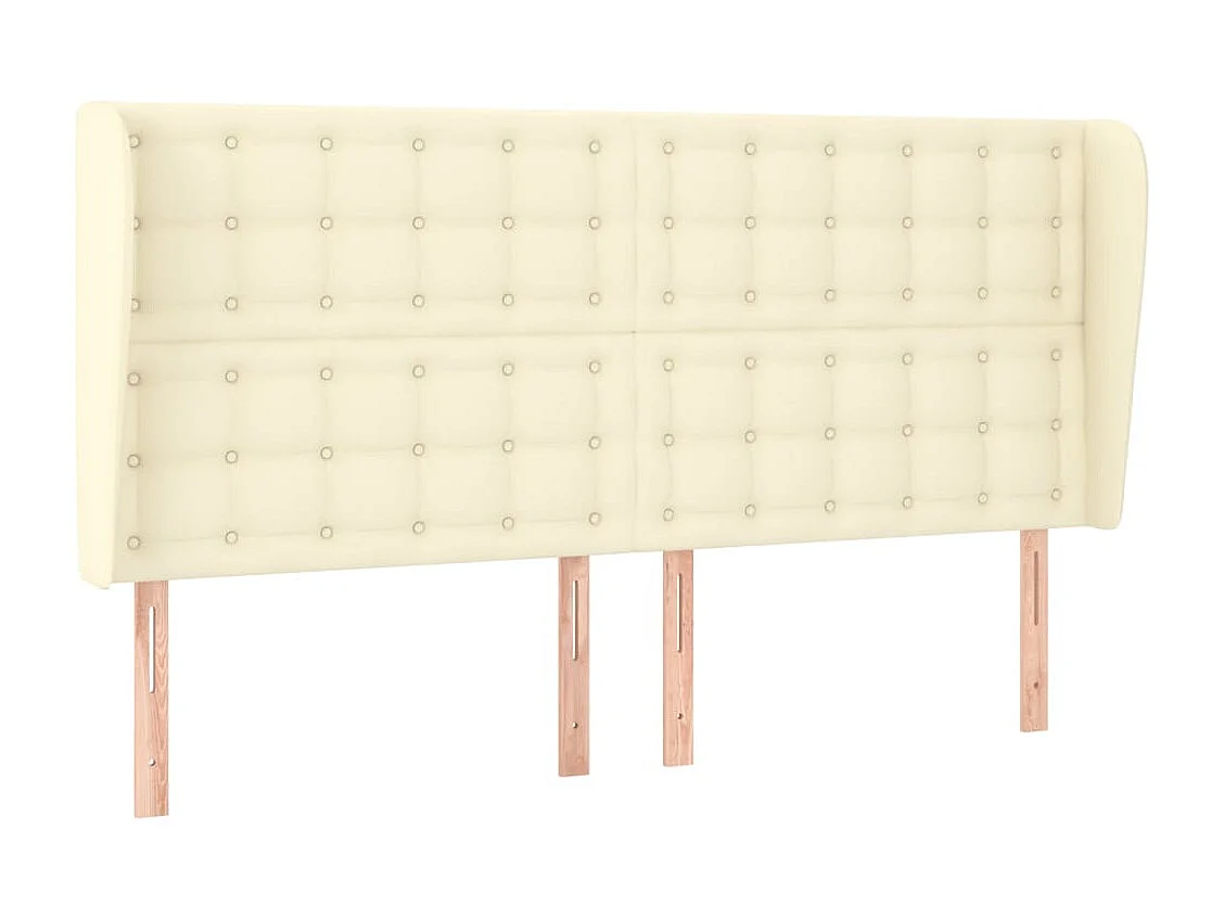 Kopfteil für Bett | Bett-Kopfteil mit Ohren Creme 183x23x118/128 cm Kunstleder -MN545311