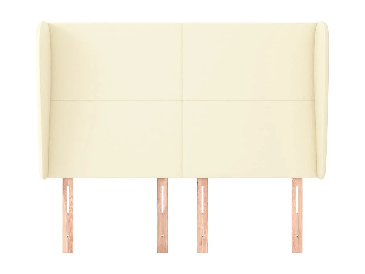Kopfteil für Bett | Bett-Kopfteil mit Ohren Creme 147x23x118/128 cm Kunstleder -MN856617
