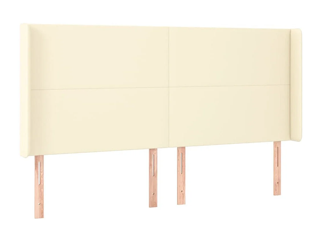 LED - Kopfteil für Bett | Bett-Kopfteil Creme 163x16x118/128 cm Kunstleder -MN580055