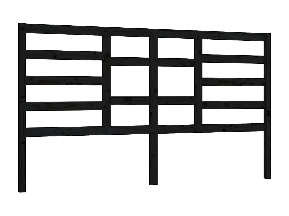 Kopfteil für Bett - Bett-Kopfteil Schwarz 206x4x104 cm Massivholz Kiefer -MN605414