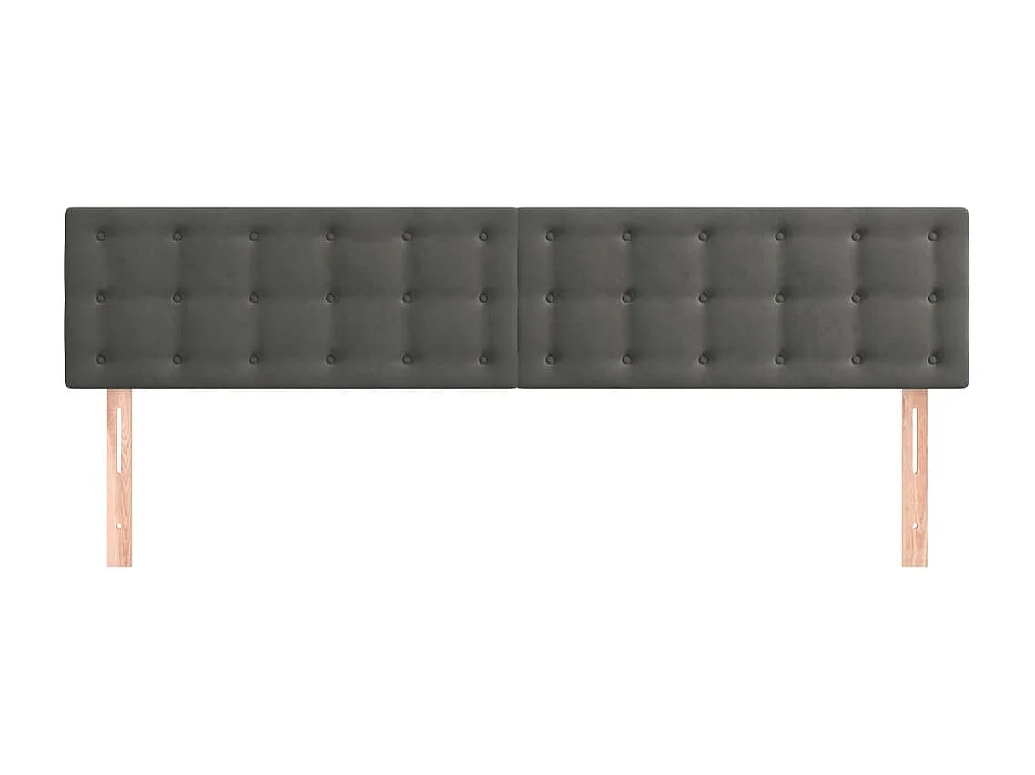 2er Kopfteil für Bett | Bett-Kopfteile Dunkelgrau 80x5x78/88 cm Samt -MN482287