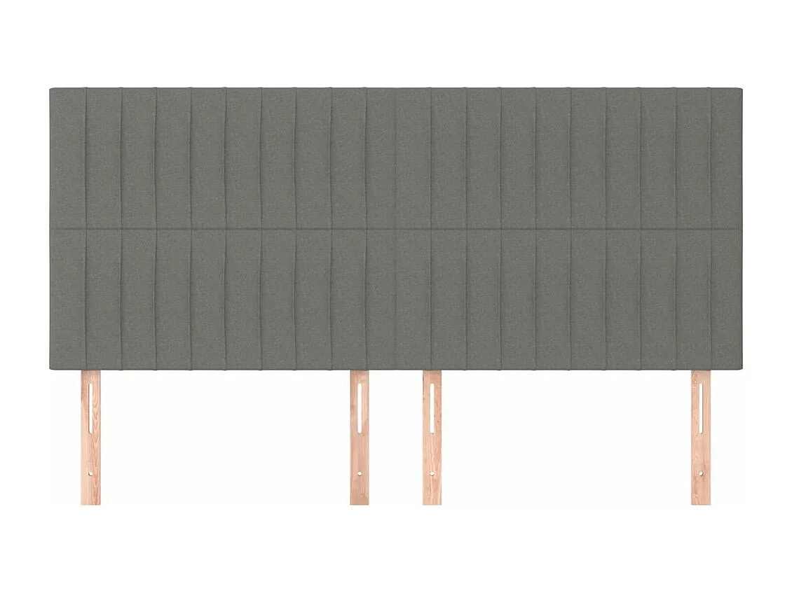 4er Kopfteil für Bett | Bett-Kopfteile Dunkelgrau 90x5x78/88 cm Stoff -MN977606