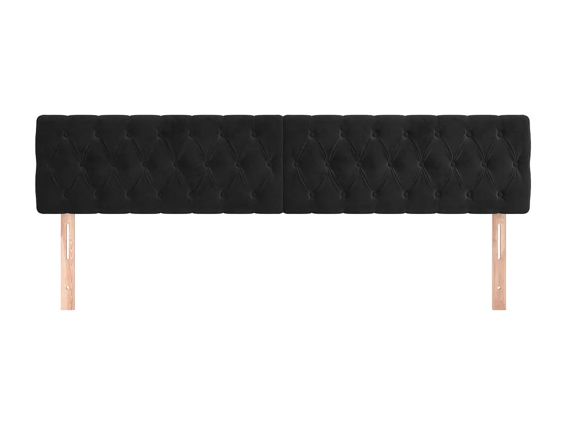 2er Kopfteil für Bett | Bett-Kopfteile Schwarz 100x7x78/88 cm Samt -MN408424