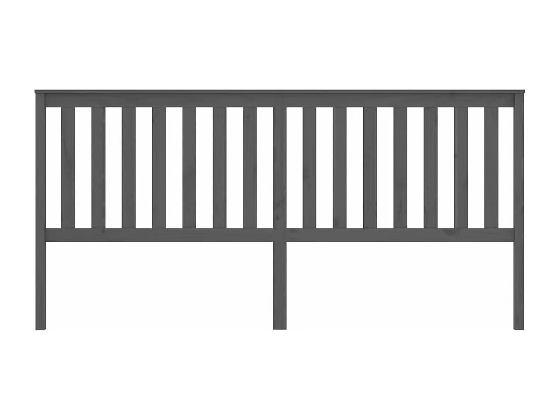 Kopfteil für Bett | Bett-Kopfteil Grau 206x6x101 cm Massivholz Kiefer -MN602043