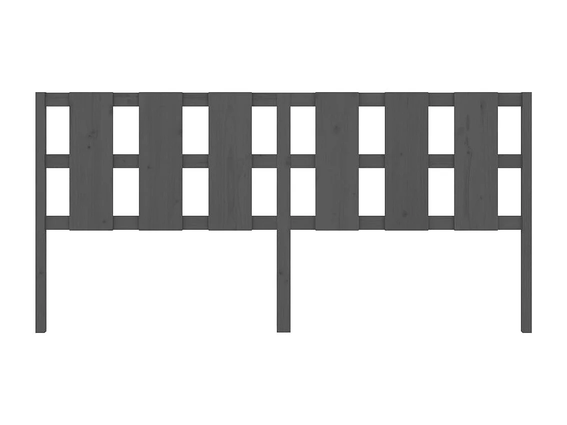 Kopfteil für Bett - Bett-Kopfteil Grau 205,5x4x100 cm Massivholz Kiefer -MN680395