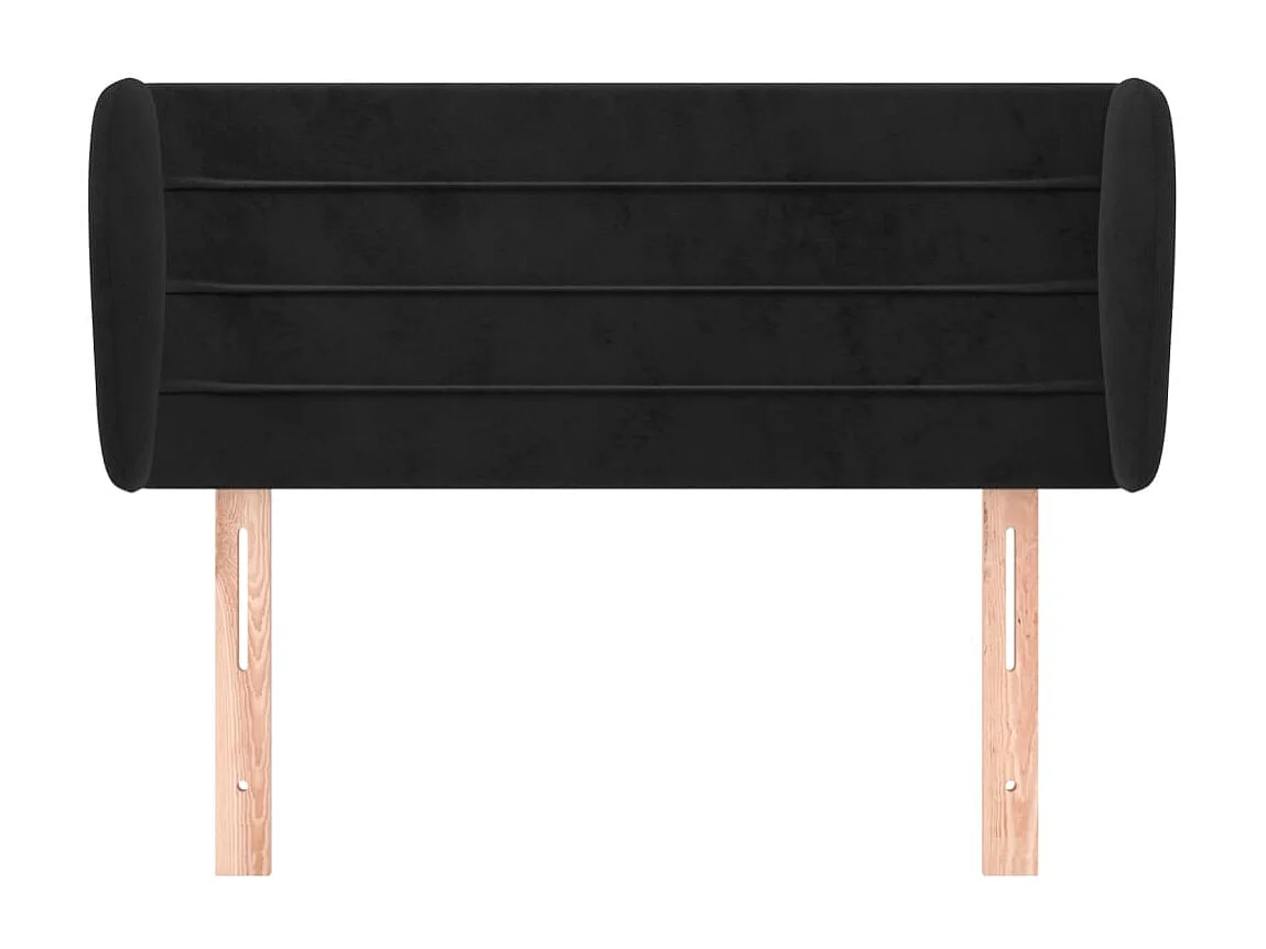 Kopfteil für Bett | Bett-Kopfteil mit Ohren Schwarz 93x23x78/88 cm Samt -MN111738