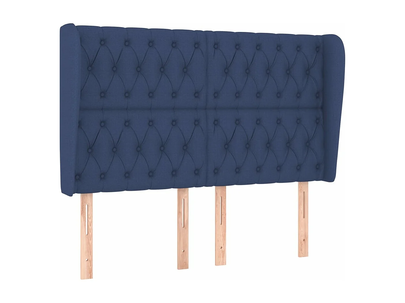 Kopfteil für Bett | Bett-Kopfteil mit Ohren Blau 163x23x118/128 cm Stoff -MN933108