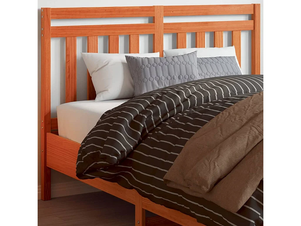 Kopfteil für Bett | Bett-Kopfteil Wachsbraun 135 cm Massivholz Kiefer -MN994977