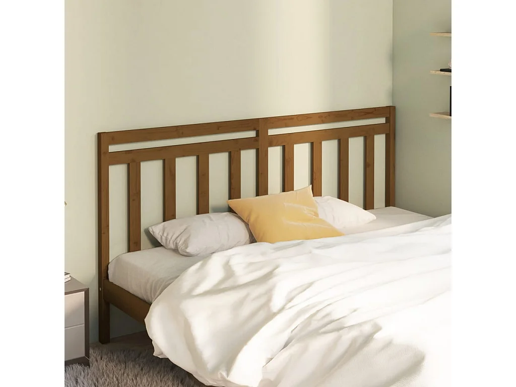 Kopfteil für Bett - Bett-Kopfteil Honigbraun 206x4x100 cm Massivholz Kiefer -MN698673