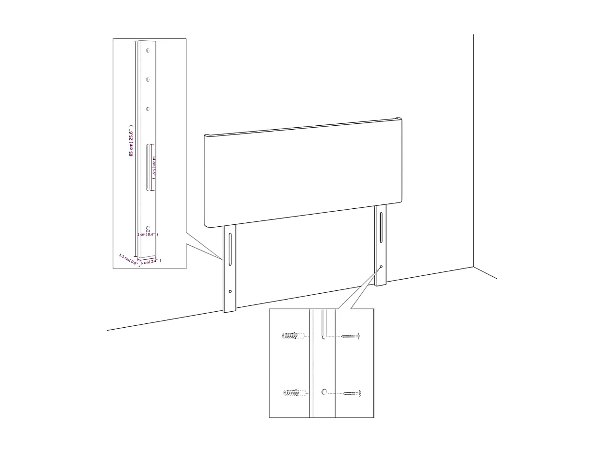 Kopfteil für Bett | Bett-Kopfteil Schwarz 80x5x78/88 cm Kunstleder -MN105479