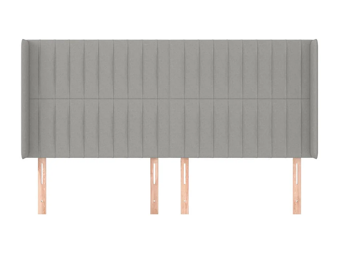 Kopfteil für Bett | Bett-Kopfteil mit Ohren Hellgrau 183x16x118/128 cm Stoff -MN995189