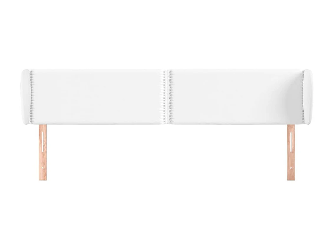 Kopfteil für Bett | Bett-Kopfteil mit Ohren Weiß 163x23x78/88 cm Kunstleder -MN301185