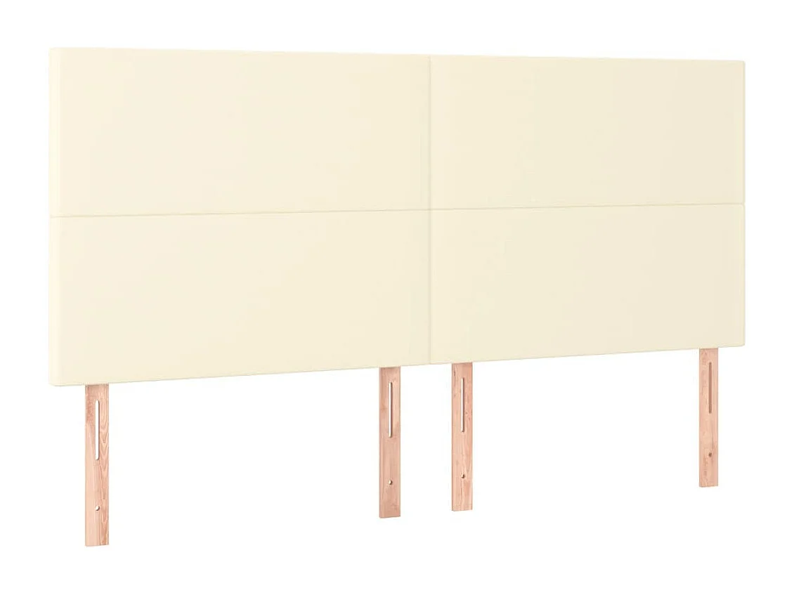 LED - Kopfteil für Bett | Bett-Kopfteil Creme 160x5x118/128 cm Kunstleder -MN839025
