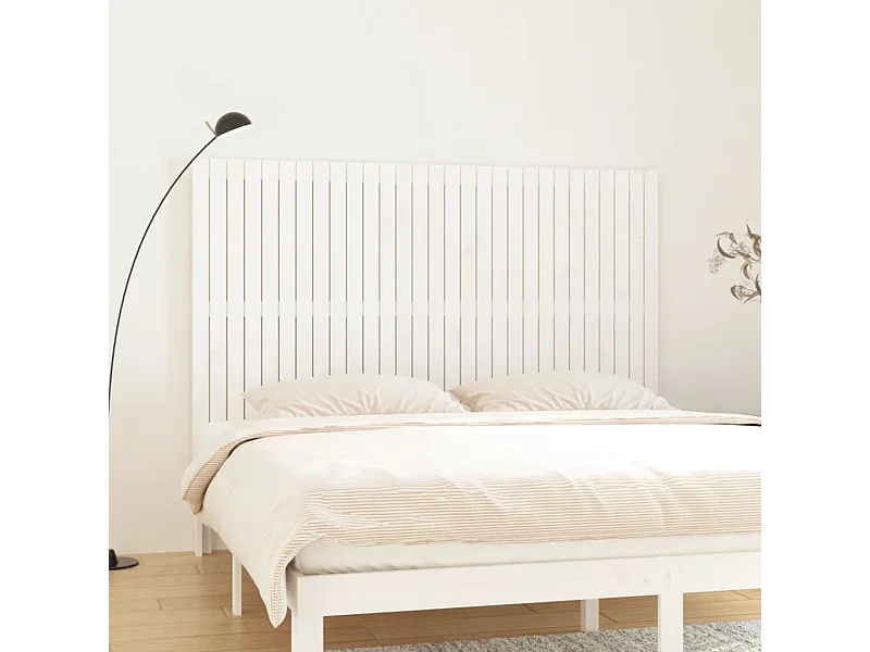 Wand-Kopfteil für Bett | Bett-Kopfteil Weiß 185x3x110 cm Massivholz Kiefer -MN315559