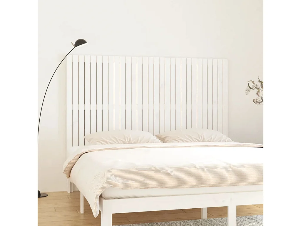 Wand-Kopfteil für Bett | Bett-Kopfteil Weiß 185x3x110 cm Massivholz Kiefer -MN315559