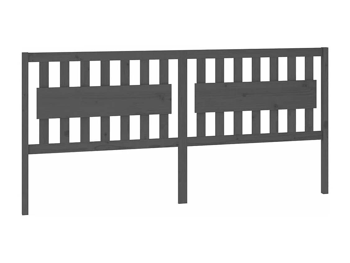 Kopfteil für Bett | Bett-Kopfteil Grau 205,5x4x100 cm Massivholz Kiefer -MN535024