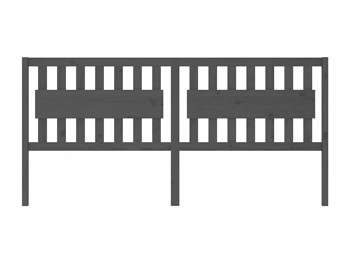 Kopfteil für Bett | Bett-Kopfteil Grau 205,5x4x100 cm Massivholz Kiefer -MN535024