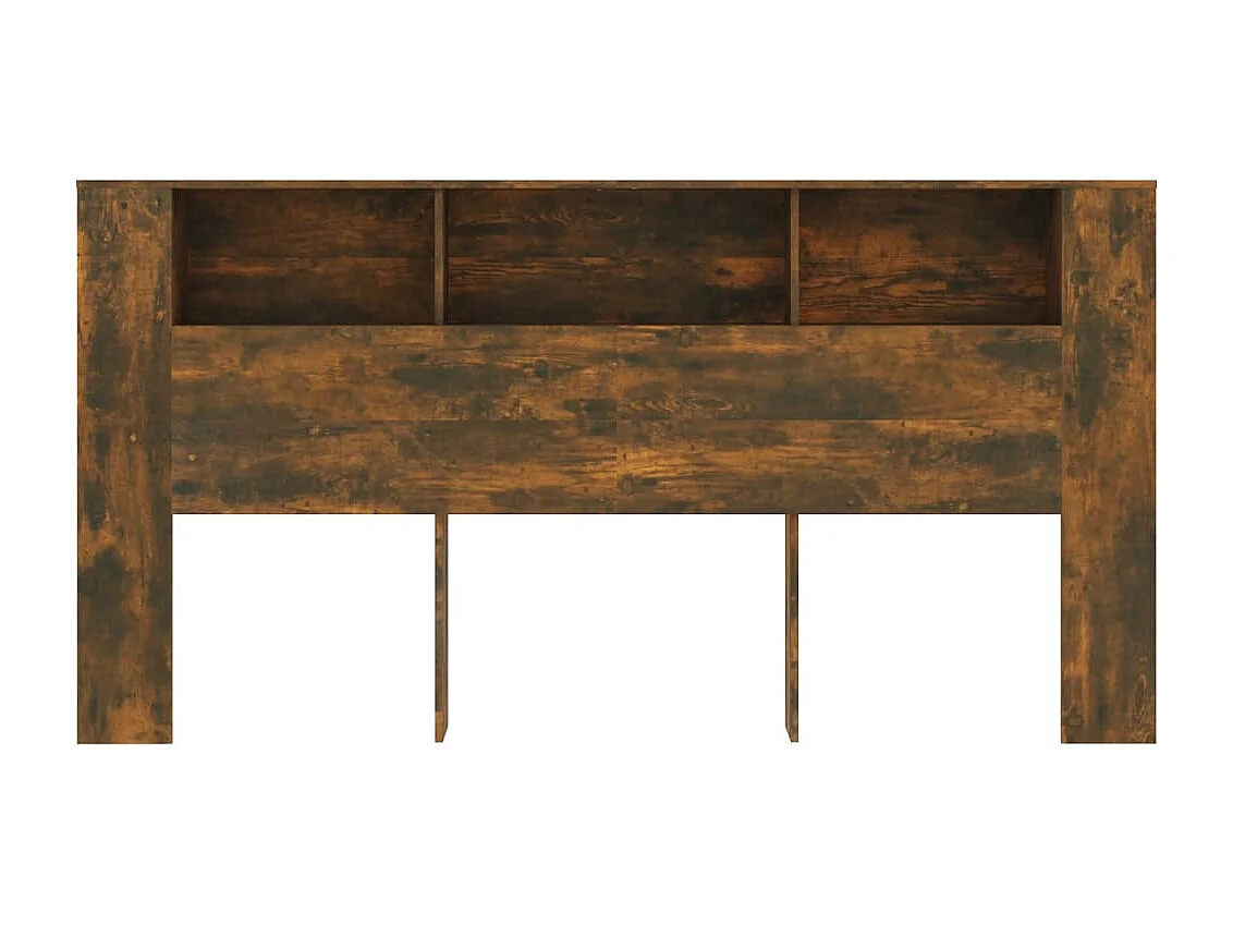 Kopfteil für Bett | Bett-Kopfteil mit Ablagen Räuchereiche 200x18,5x104,5 cm -MN276314