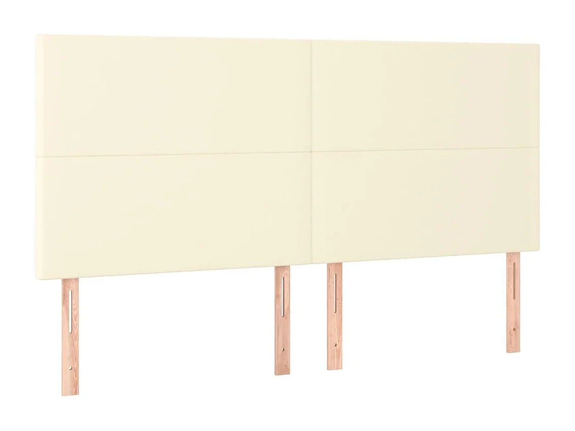 4er Kopfteil für Bett | Bett-Kopfteile Creme 80x5x78/88 cm Kunstleder -MN408119