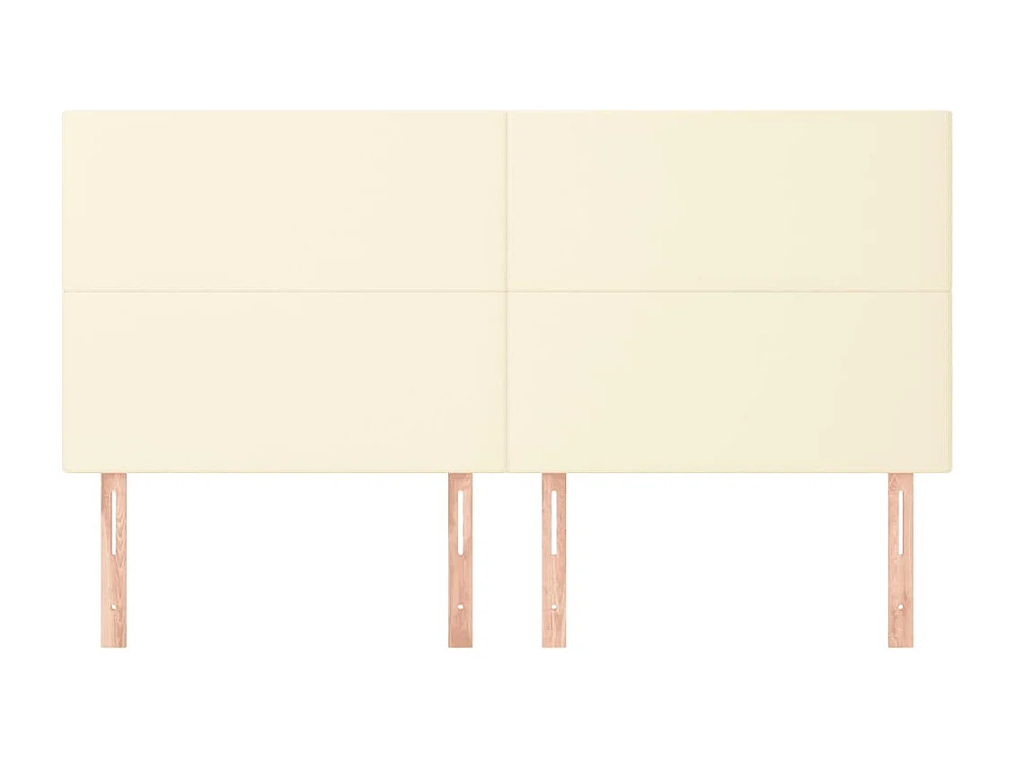 4er Kopfteil für Bett | Bett-Kopfteile Creme 80x5x78/88 cm Kunstleder -MN408119