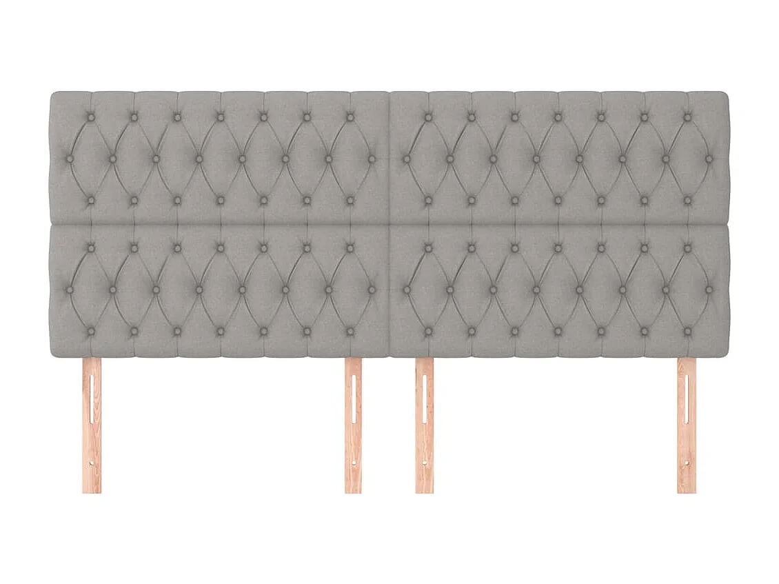 4er Kopfteil für Bett | Bett-Kopfteile Hellgrau 100x7x78/88 cm Stoff -MN729647