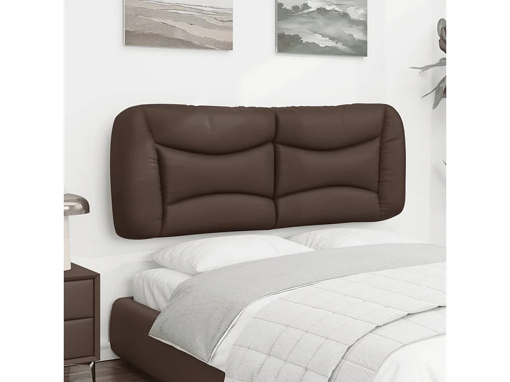 Kopfteil für Bett | Bett-Kopfteil-Kissen Braun 120 cm Kunstleder -MN947779