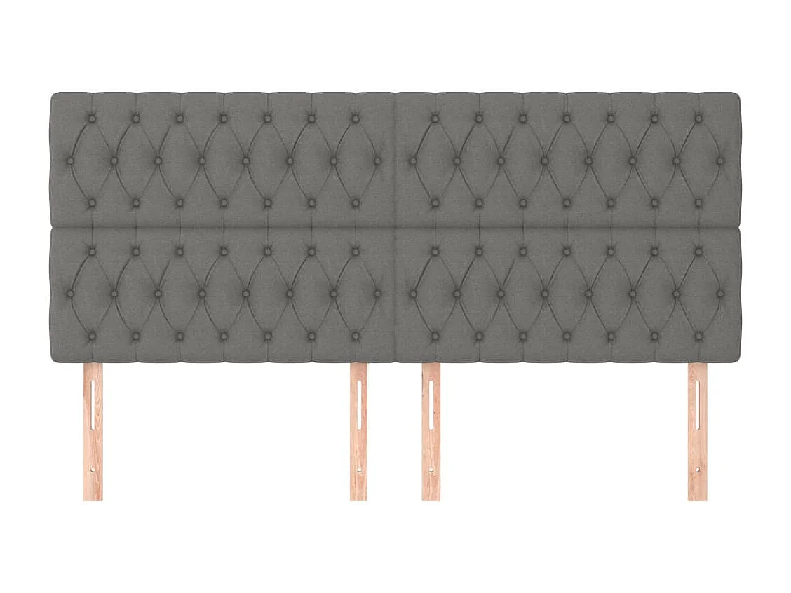 4er Kopfteil für Bett | Bett-Kopfteile Dunkelgrau 100x7x78/88 cm Stoff -MN523479