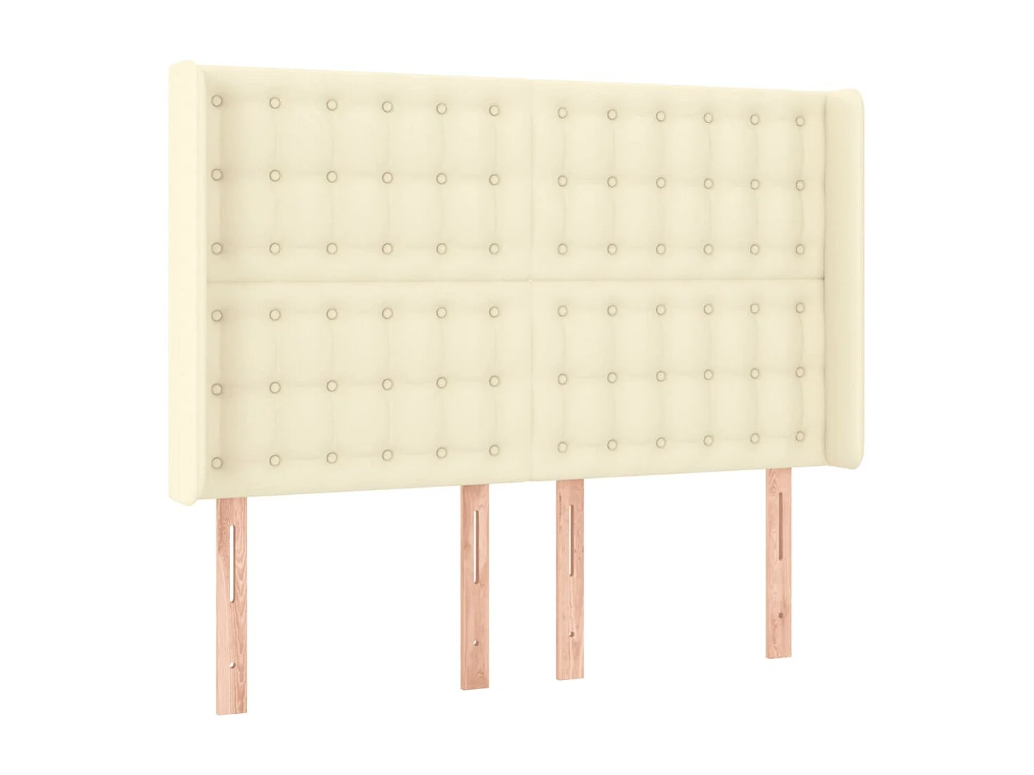 LED - Kopfteil für Bett | Bett-Kopfteil Creme 147x16x118/128 cm Kunstleder -MN809406
