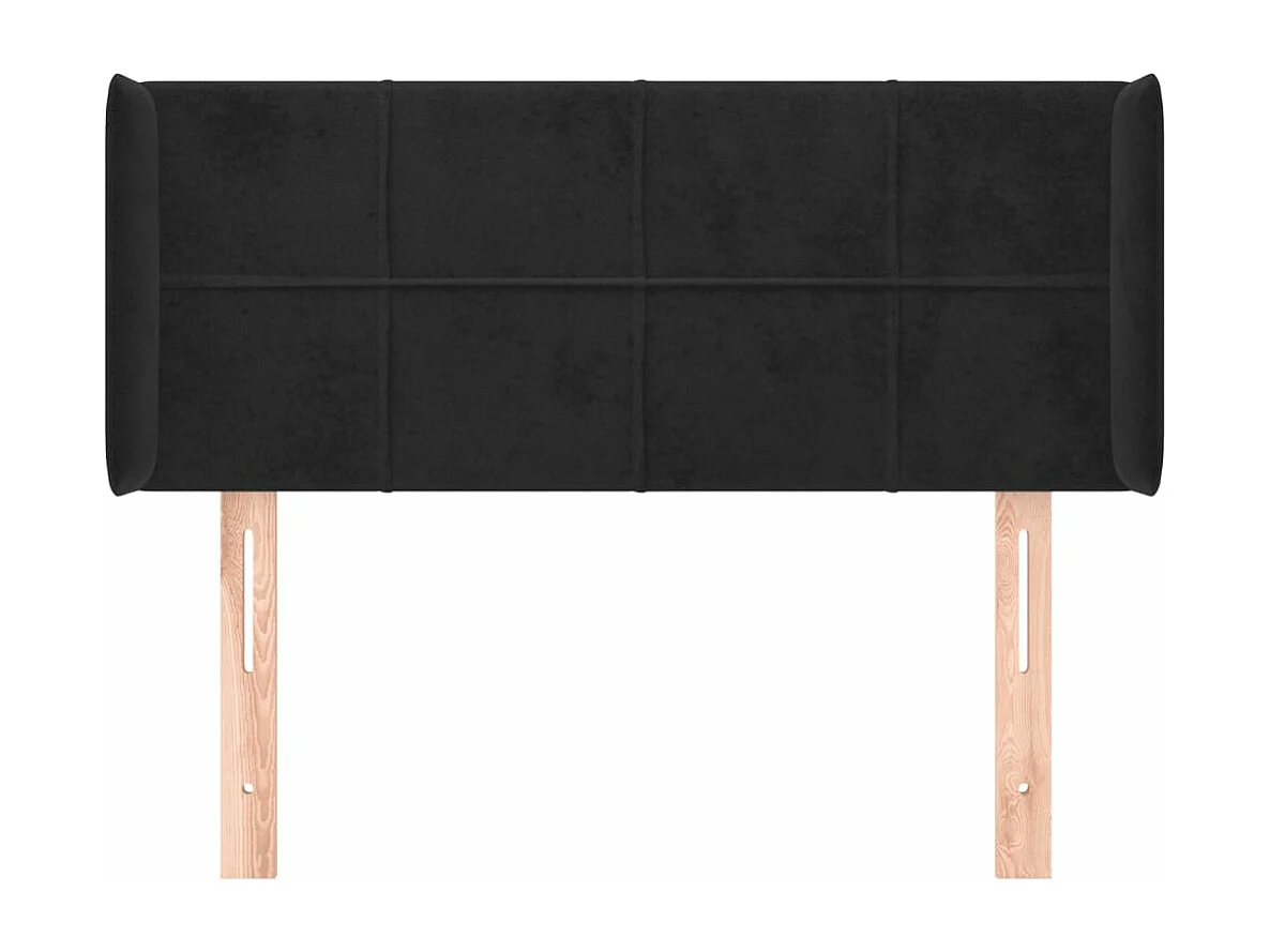 Kopfteil für Bett | Bett-Kopfteil mit Ohren Schwarz 83x16x78/88 cm Samt -MN427603