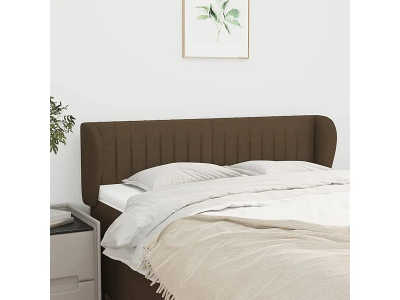 Kopfteil für Bett | Bett-Kopfteil mit Ohren Dunkelbraun 147x23x78/88 cm Stoff -MN601566