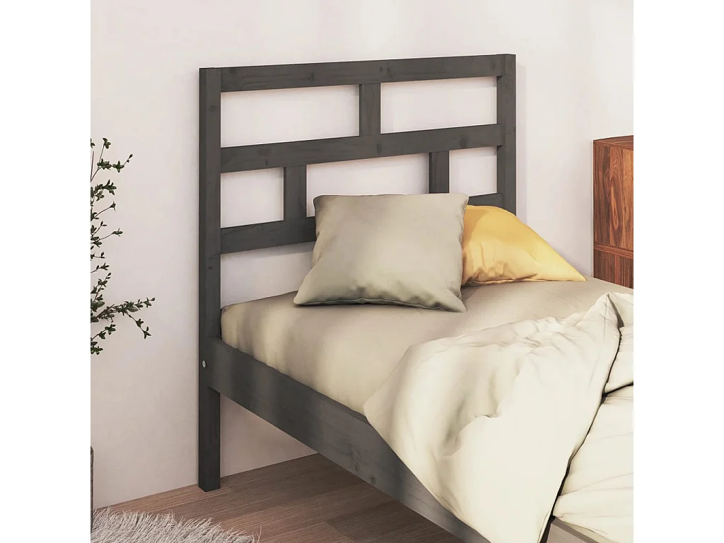 Kopfteil für Bett | Bett-Kopfteil Grau 81x4x100 cm Massivholz Kiefer -MN909543