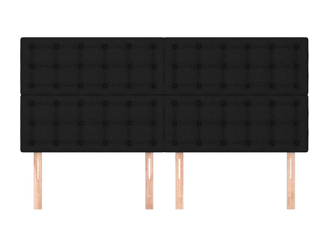 4er Kopfteil für Bett | Bett-Kopfteile Schwarz 100x5x78/88 cm Stoff -MN490687