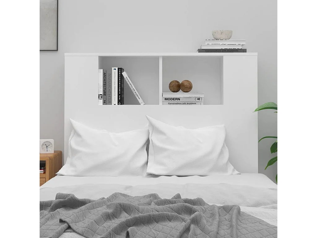 Kopfteil für Bett | Bett-Kopfteil mit Ablagen Weiß 100x18,5x104,5 cm -MN622433