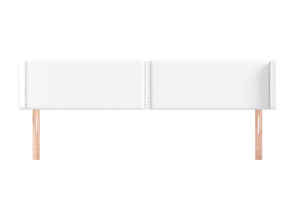 Kopfteil für Bett | Bett-Kopfteil mit Ohren Weiß 203x16x78/88 cm Kunstleder -MN637856