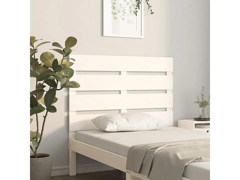 Kopfteil für Bett | Bett-Kopfteil Weiß 75x3x80 cm Massivholz Kiefer -MN838008
