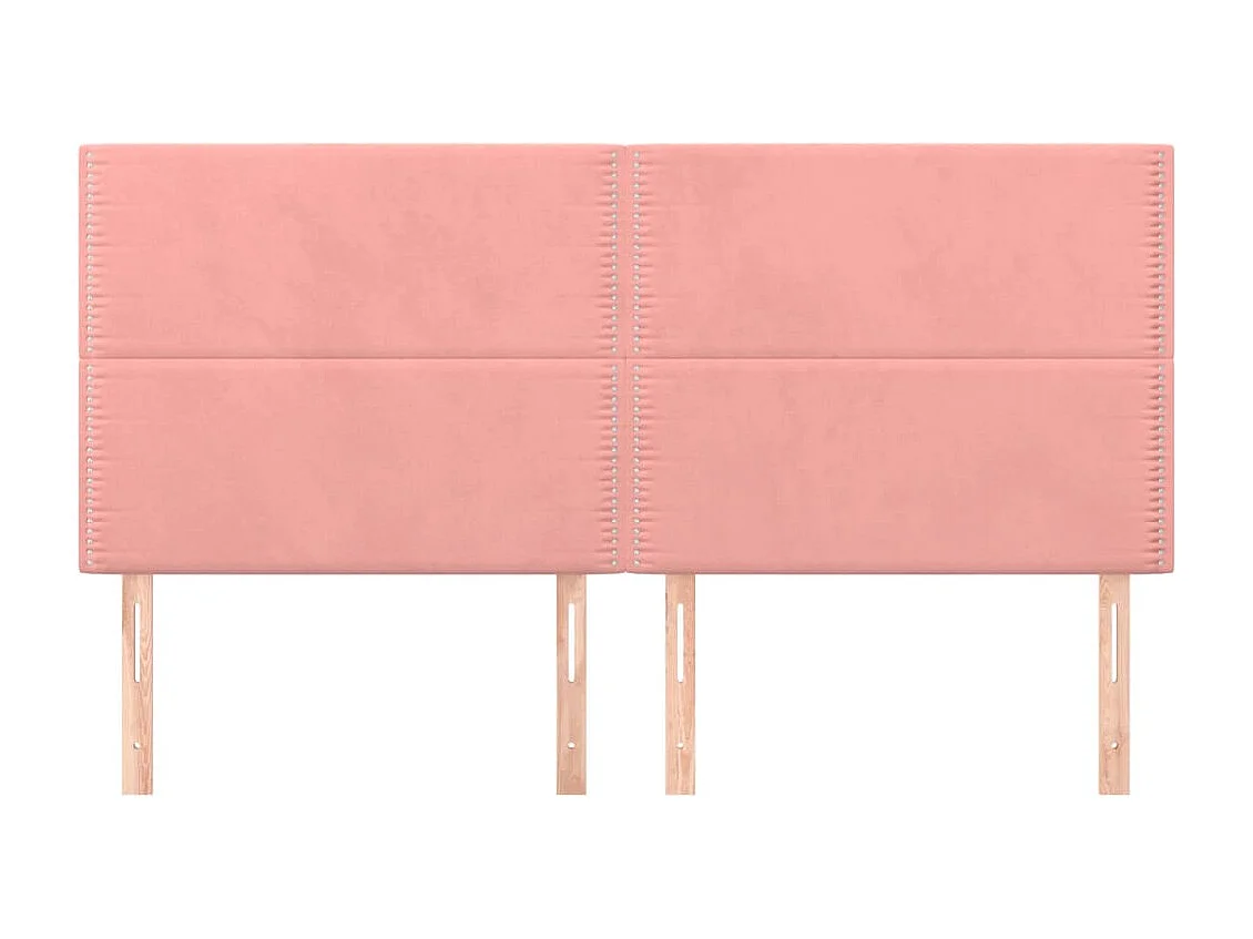 4er Kopfteil für Bett | Bett-Kopfteile Rosa 90x5x78/88 cm Samt -MN207025