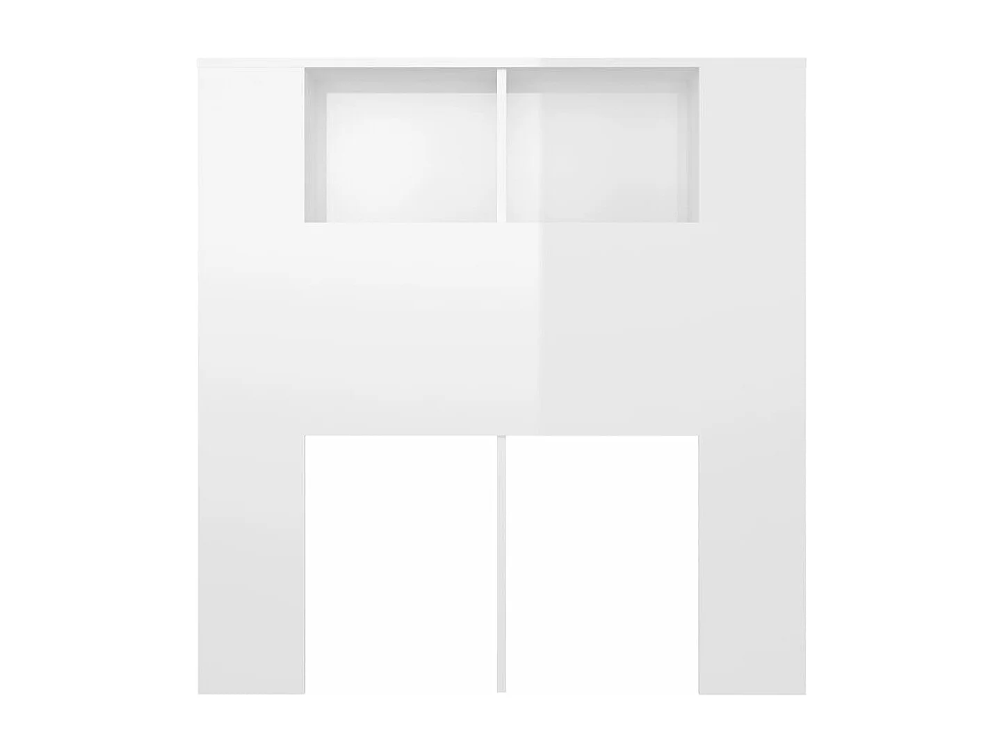 Kopfteil für Bett | Bett-Kopfteil mit Ablagen Hochglanz-Weiß 100x18,5x104,5 cm -MN414721